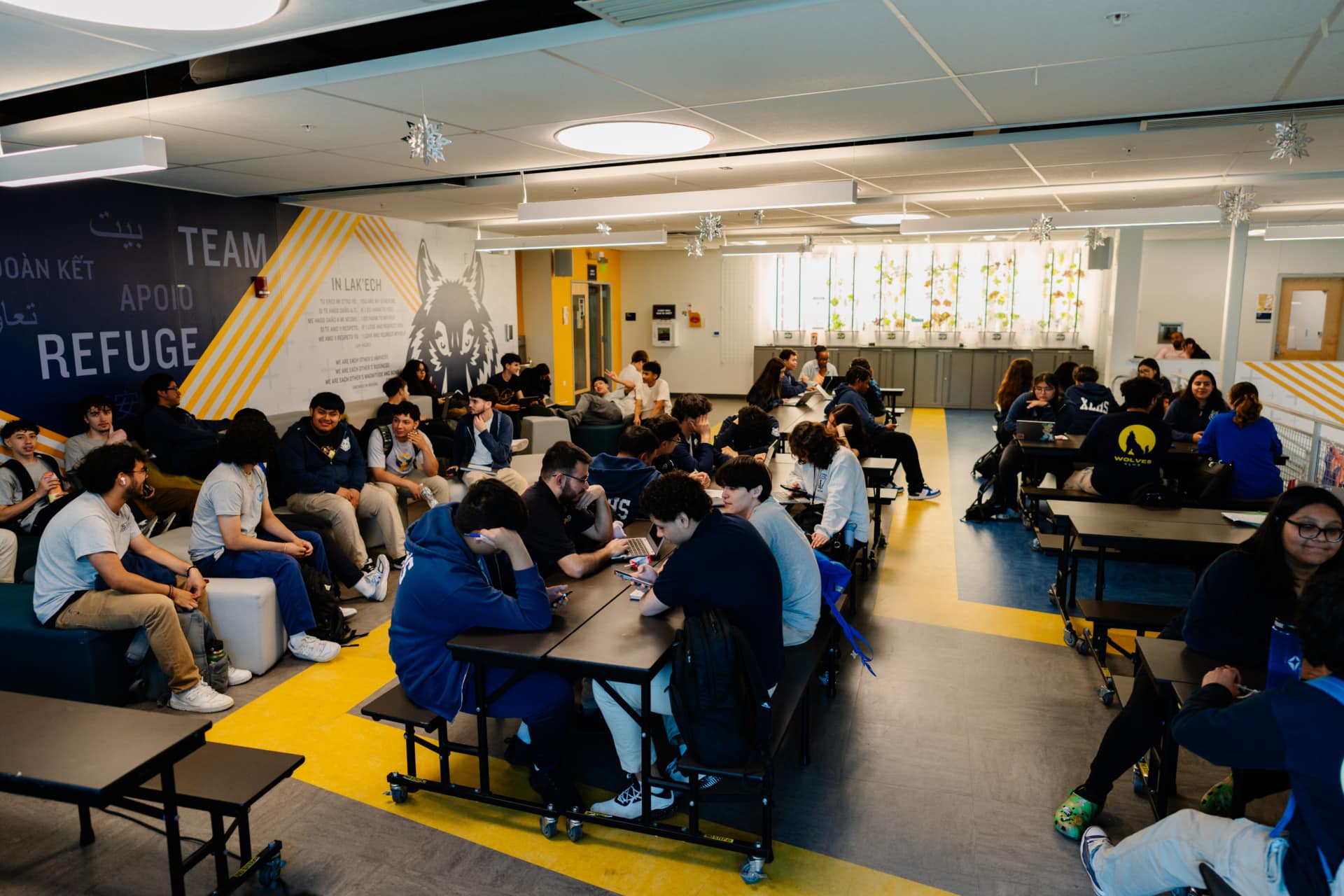 students in a room