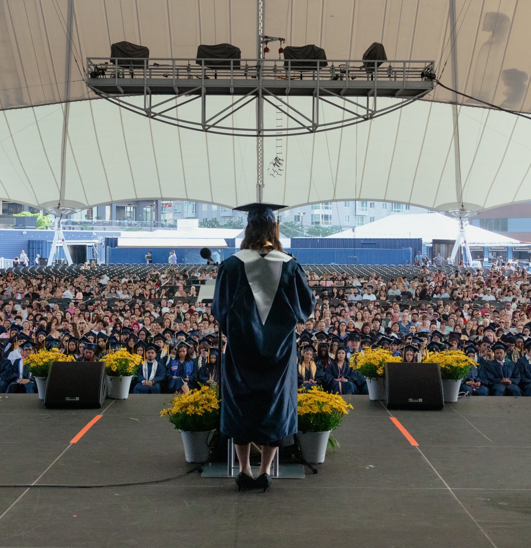 Safiyyah A student speaks at graduation