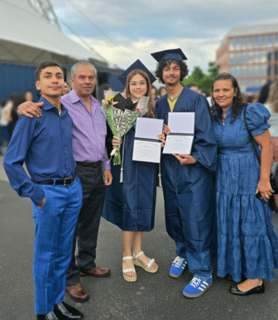 the castro family celebrates at graduation
